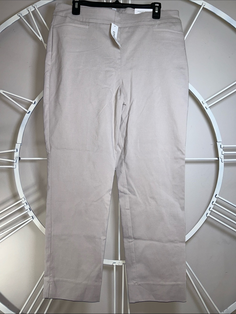 NWT Chico's So Slimming Brigitte Straight Ankle Pants in Light Taupe